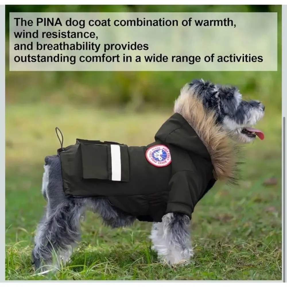 PINA Small Dog Coat Waterproof, Snow Jacket Medium